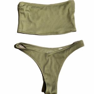 Abercrombie & Fitch Olive Green Bikini Set M